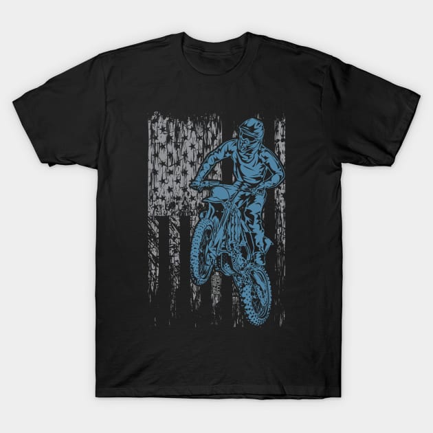 DIRTBIKE USA FLAG 4 T-Shirt by OffRoadStyles